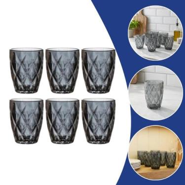 Imagem de Jogo De Copos Diamante Cinza 280ml Conjunto Elegante - importados