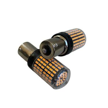 Imagem de 2 Lâmpada Led 1156 1Polo 144 Led Iluminação Amarela Cambus - Autovex, 