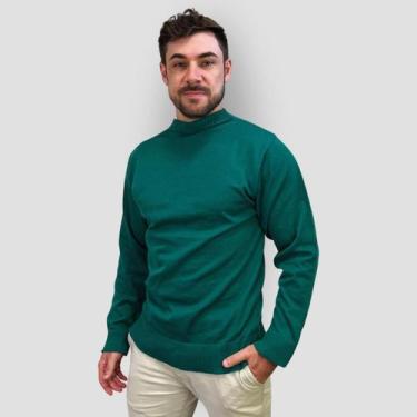 Imagem de Suéter Masculino Tricô Gola Redonda Inverno Manga Longa Lisa - GIP, Ve