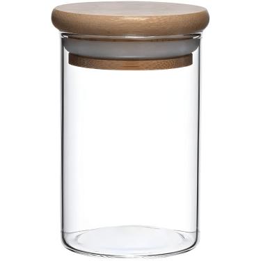 Imagem de Pote Hermético Redondo GL8172 para Armazenamento em Vidro e Bambu com Vedação Eficiente...
