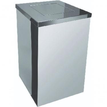 Imagem de Lixeira Quadrada 50L em Aço Inox com Tampa Vai-vem Sistema Basculante Inox Polido