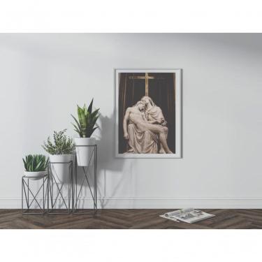 Imagem de Quadro Religioso Nada Detém a Fé Retangular 50x70CM em Canvas com Moldura Caixa para Pa...