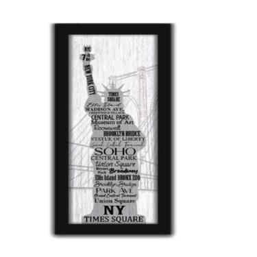 Imagem de Quadro Decorativo New York Estátua da Liberdade com Frases em Inglês Retangular 60CM em...