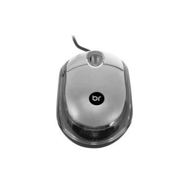 Imagem de Mouse Usb Bright Prata Para Computador Compacto E Preciso Prateado