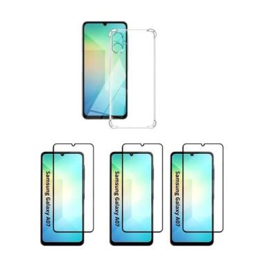 Imagem de 3UN Películas 3D Vidro + Capa Anti-impacto Para Samsung Galaxy A07 - L