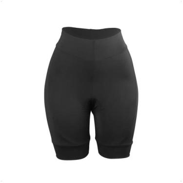 Imagem de Bermuda de Ciclismo Feminina com Forro de Espuma Tamanho G Preto Prote