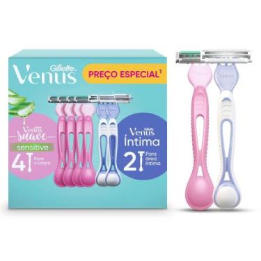 Imagem de Aparelhos para Depilar Gillette Venus Suave Sensitive 4 Unidades e Apa