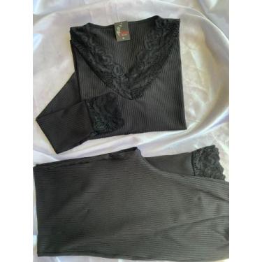 Imagem de Pijama canelado - Secrets , Preto, m