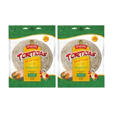 Imagem de Kit Pão Tipo Tortilha De Trigo Integral - Sequóia 2 Unidades 480g
