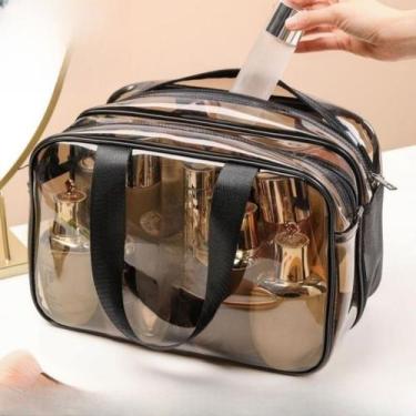 Imagem de Necessaire Feminina Grande Viagem Bolsa Organizador Maquiagem - NoBran