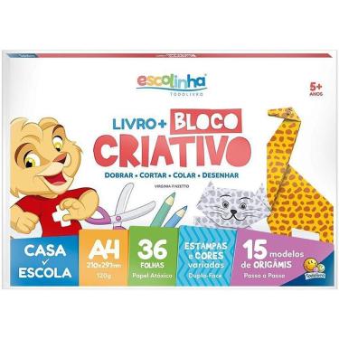 Imagem de Bloco para Educação Artística Todolivro Escolinha A4+ Livro 120g com 36 Folhas