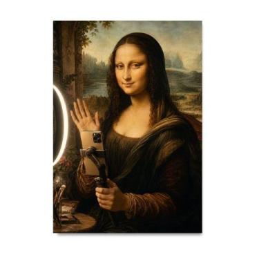 Imagem de Placa Decorativa Mona Lisa Influencer 40x60cm - Quadro Decoração