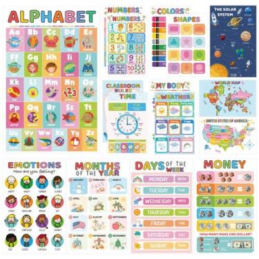 Imagem de Cartazes Educativos FloraSea 16 Quadros Laminados para Crianças Pequen