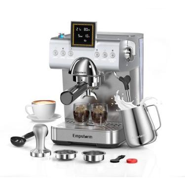 Imagem de Máquina de Espresso 20 Bar com Vaporizador de Leite, Cafeteira Compact