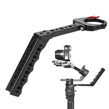 Imagem de Metal Stabilizer Hand Grip, Câmera Portátil 3 Eixos Extensão Suporte Handheld Gimbal Stabilizer com Vários Orifícios de Rosca de 1/4 e 3/8" para MOZA AIR2