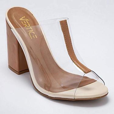 Imagem de Mule Feminino Salto Grosso Com Transparência - Cupuaçu 34