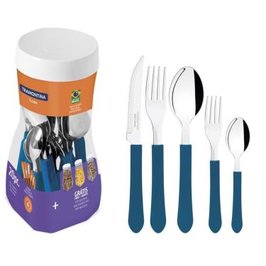 Imagem de Jogo de Talheres Tramontina Leme 20 Peças Azul 23198918