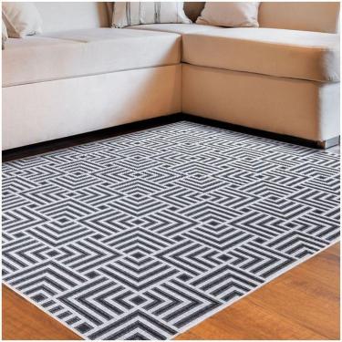 Imagem de Tapete Sala Quarto Funcional Tabuleiro 1,50 X 2,00 Titulos Cinza-51