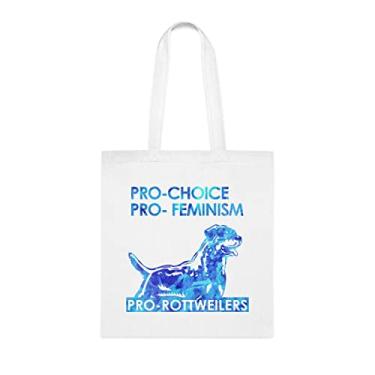 Imagem de Sacola Pro Choice Rottweilers, presente engraçado de Rottweilers, bolsa de ombro Rottweilers, sacos reutilizáveis Rottweilers, ideia de de Natal, Branco