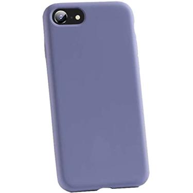 Imagem de HAODEE Capa de silicone líquido para Apple iPhone SE3 (2022) 4,7 polegadas, capa traseira macia à prova de choque [proteção de tela e câmera], roxo (cor: roxo)