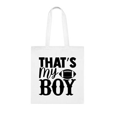 Imagem de Sacola Thats My Boy, presente divertido, bolsa de ombro, bolsas reutilizáveis, cesta de Natal de aniversário, ideia de presente, Branco