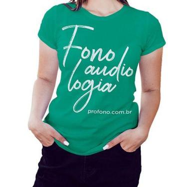 Imagem de Camiseta Baby Look Fonoaudiologia Pró-Fono Verde Jade Pequena