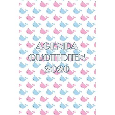 Imagem de AGENDA QUOTIDIEN 2020: Journal de Gratitude - 2 jours par page - Illustration : baleines