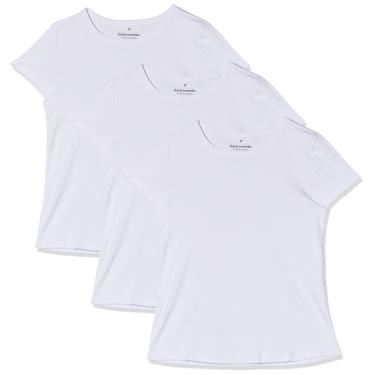 Imagem de Kit 3 Camisetas Loungewear, basicamente., Feminino, Branco, M