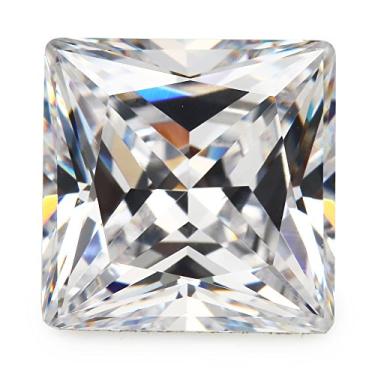 Imagem de Tamanho: 1,5x1,5~12x12 mm AAAAA corte de princesa em formato quadrado branco corte de máquina europeu solto CZ zircônia cúbica pedra preciosa JIANGYUANGEMS 5x5mm 50pcs Branco