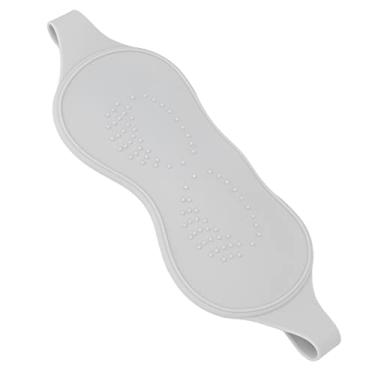 Imagem de Almofada para olhos de gel reutilizável, almofada de gel de aquecimento ajustável de silicone macio, lavável para uso doméstico (cinza)