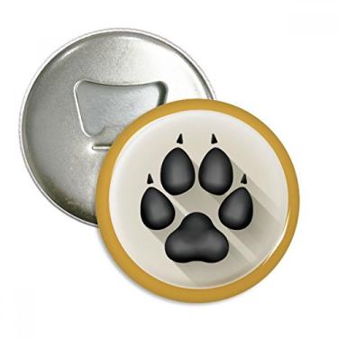 Imagem de Lindo distintivo de abridor de garrafa com estampa preta e ímã de geladeira