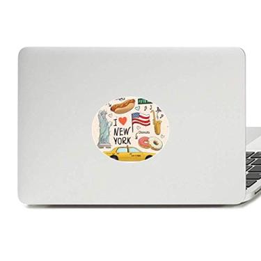 Imagem de Adesivo I Love New York Hot Dog Donuts America Texi Vinil Emblema Gráfico Laptop Notebook Decalque