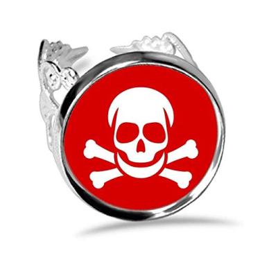 Imagem de DIYthinker Anel de aviso quadrado vermelho envenenamento ajustável amor casamento noivado