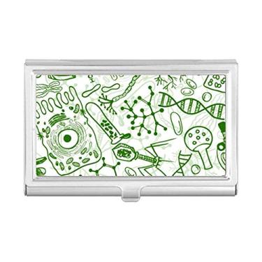 Imagem de Porta-cartão de visita biológico com estrutura de células de microscópio verde