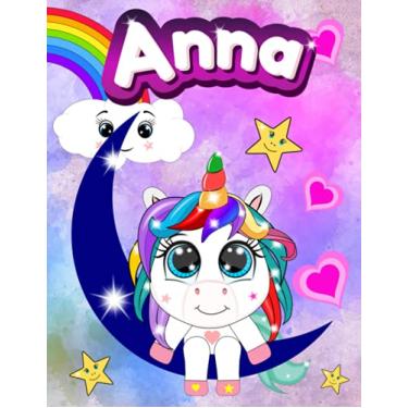 Imagem de Quaderno con Baby Unicorno - Anna: Quadernone a Righe per 1 e 2 Elementare con Unicorni ed Arcobaleno per Bambine - Le Pagine sono numerate e ... Notebook per scrivere e fare i compiti