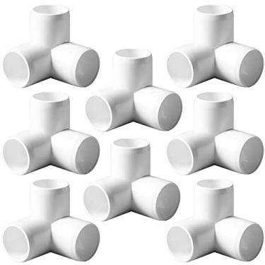 Imagem de ANPTGHT Conector de cotovelo de 3 vias com encaixe de PVC de 3,5 cm, saída lateral de cotovelo de grau de mobiliário de 90 graus, acessórios de canto de PVC para construção de móveis de estufa,