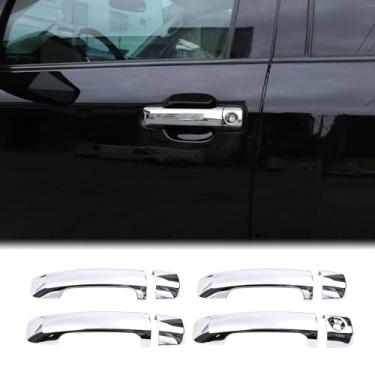 Imagem de Capas de maçaneta de porta externa de carro para Toyot@a Tundra 2007-2021 Toyot@a Sequoia 2008-2020 Capas de maçaneta da porta dianteira e traseira do carro Capas externas da maçaneta da porta protetora decoração acessórios ABS