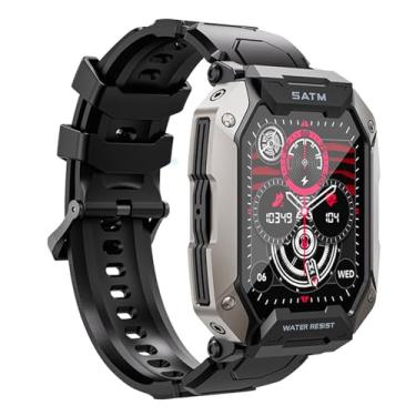 Imagem de Hrich Smartwatch para Homens,Relógio Inteligente para Esportes ao ar Livre,5ATM/IP67,com Faça e Receba Chamadas,Notificação de Mensagem (preto)