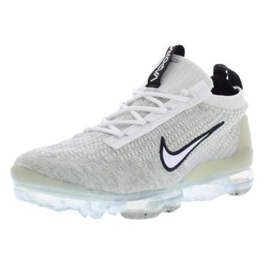 Imagem de Nike Tênis infantil Air Vapormax 2021 Flyknit (GS) Prata DB1550-100, Branco/preto/prata metálico/branco, 5 Big Kid