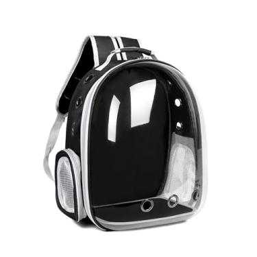 Imagem de SHENGX Mochila Transportadora Para Gatos, Mochila Para Animais De EstimaçãO, Mochila PortáTil E RespiráVel Para Carregar Animais De EstimaçãO, ImpermeáVel, Transparente,Preto,B