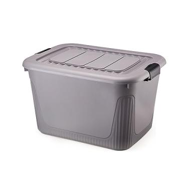 Imagem de Plasnorthon Caixa Organizadora Container com Rodas 50 Litros Cinza
