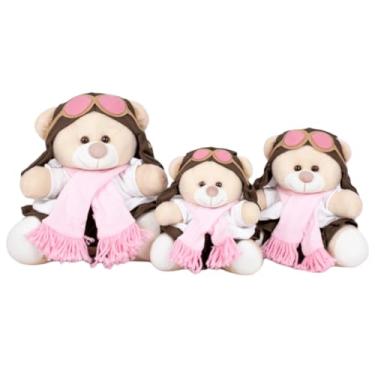 Imagem de Conjunto de 3 Ursos de Pelúcia com Vestidos, Aviadora 15/18/22 (Rosa)