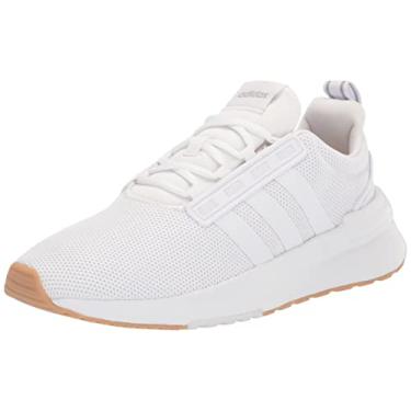 Imagem de adidas Tênis de corrida masculino Racer TR21, branco/branco, cinza, 40, Branco/Cinza, 8