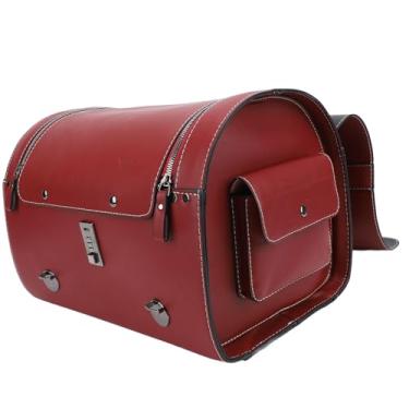 Imagem de Bolsa Traseira Universal Resistente à água para Motocicleta, Liberação Rápida, Com Trava Feita de Couro PU, Capacidade de 29,5L, Design Elegante para Scooters (Vinho Tinto)