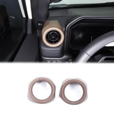 Imagem de Heutamo Tampa de saída de ar lateral do painel do carro compatível com Toyota Land Cruiser Prado 250 J250 LC250 2024 2025 acessórios, acabamento da tampa da saída de ar da placa do painel (padrão de