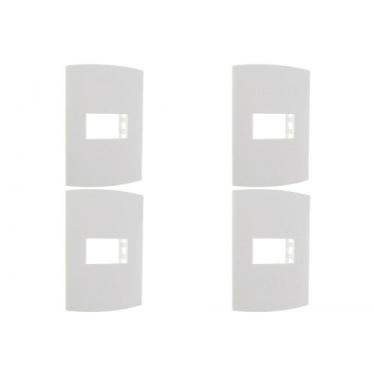 Imagem de Kit C/4 - Espelho Placa Peesa Alfa P1502 4X2 1Modulo Branco
