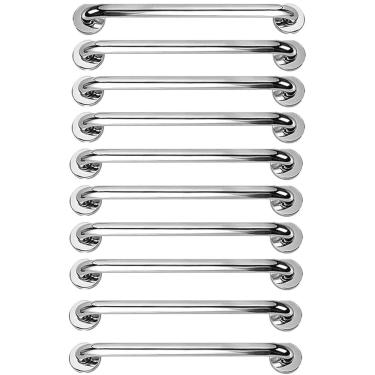 Imagem de Barra Alça Apoio 50cm Kit 10 Uni Idoso Gestante Cadeirante Suporte Anti Queda Banheiro Casa