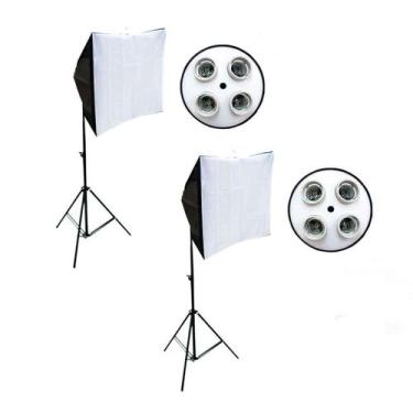 Imagem de Kit 2X Softbox 50X70 Cm Quadruplo Luz Contínua + Tripé 2M - Atual Mix