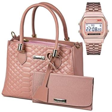 Imagem de Bolsa Feminina Tiracolo Alça Dupla Ombro e Transversal com Carteira de