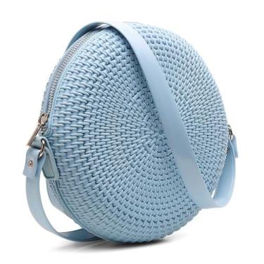 Imagem de Bolsa Pequena de Lado Redonda Feminina Transversal Quebeck VK, Azul nu